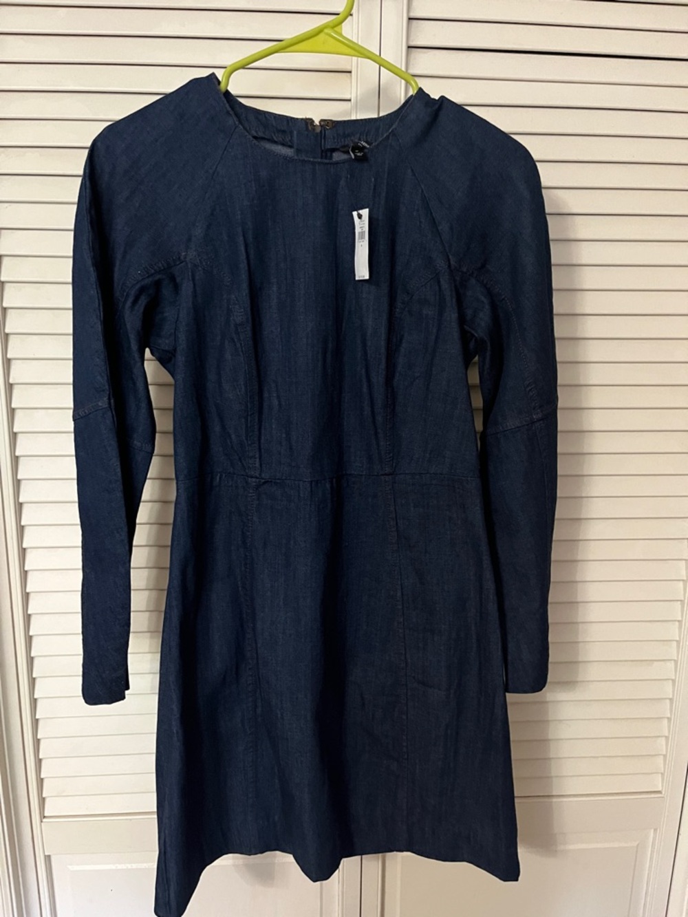 Banana Republic Factory Dark Blue Denim Long Sleeve Dress